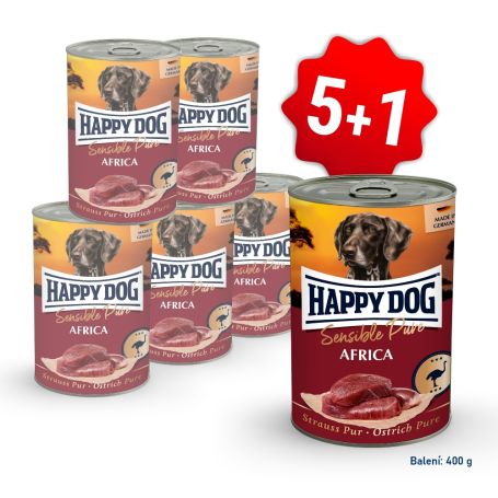 AKCE Konzerva Sensible pure Africa - pštrosí 400 g 5+1