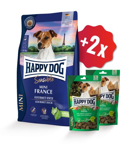 AKCIA Mini France 4 kg + 2 x Soft Snack 100 g (SK) 