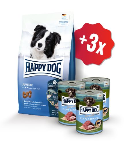 AKCE Fit & Vital Junior 10 kg + 3x konzerva Puppy & Junior Lamm - jehněčí 400 g