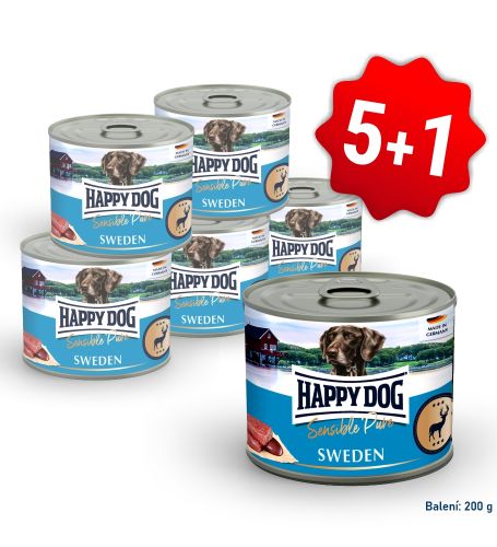 AKCIA Konzerva Sensible pure Sweden - zverinová 200 g 5+1