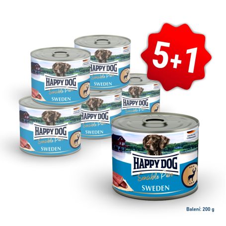 AKCIA Konzerva Sensible pure Sweden - zverinová 200 g 5+1