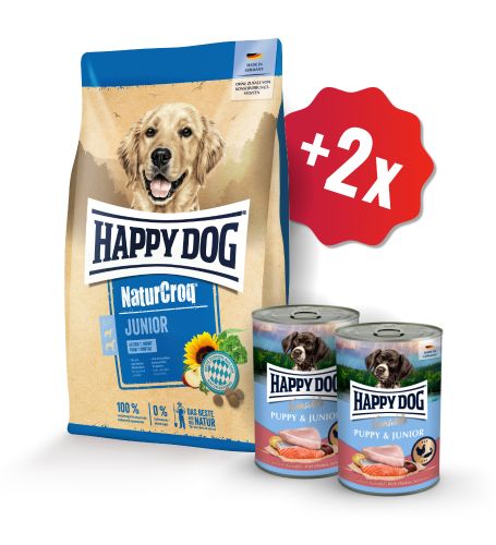 AKCE NaturCroq Junior 15 kg + 2x Puppy Lachs 400 g