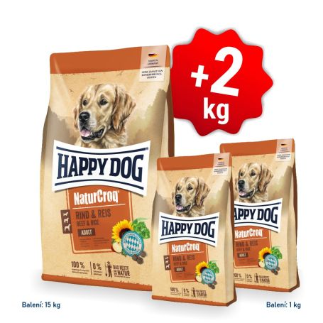 Akce NaturCroq RIND & REIS 15 kg + 2 kg 