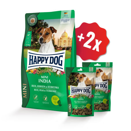 AKCE Mini India 4 kg + 2 x Soft Snack 100 g 