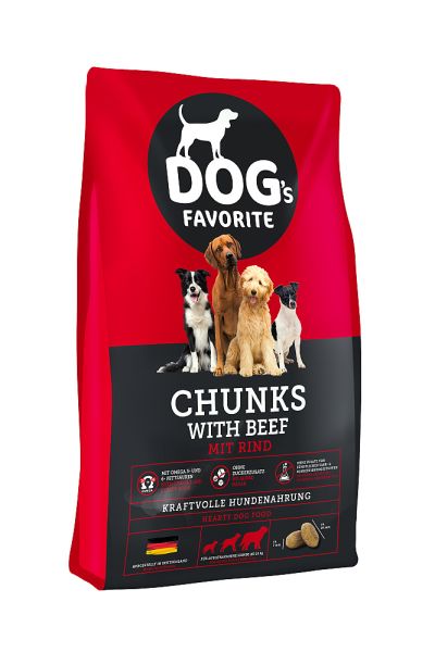 Dogs favorit Chunks with beef 15 kg