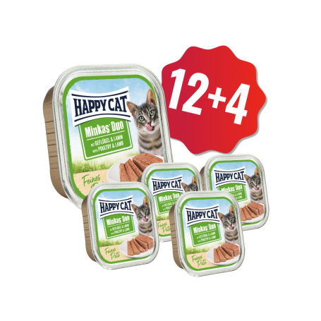 AKCIA HC Minkas Duo Paté Hydina & Jahňacie 100g 12+4 SK