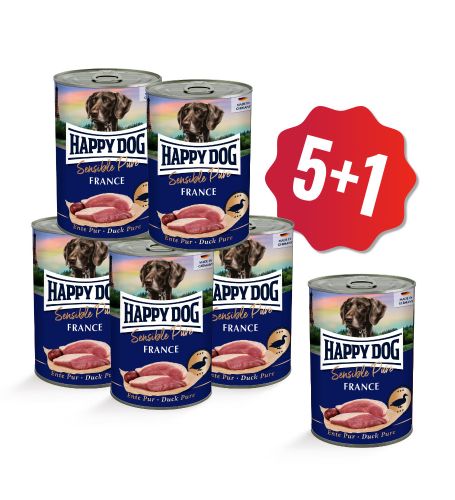 AKCIA Konzerva Sensible pure France - kačacie 400 g 5+1