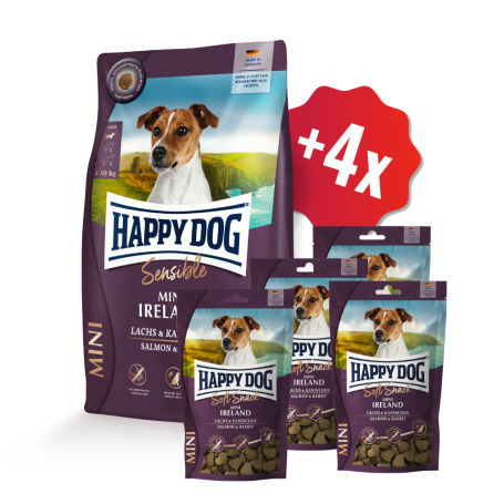 AKCE Mini Ireland 10 kg + 4 x Soft Snack 100 g 
