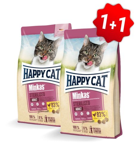 Akce Minkas Sterilised Geflügel 1,5 kg 1+1