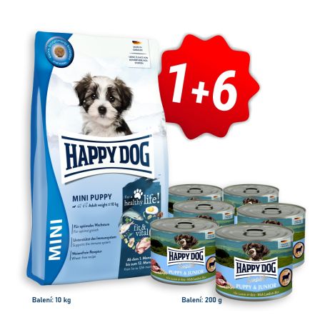 Akce Fit&Vital Mini Puppy 10 kg + 6x konzerva Puppy & Junior Lamm - jehněčí 200 g 