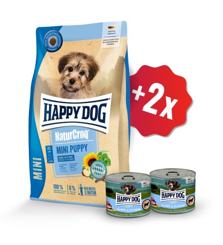 AKCE NaturCroq Mini Puppy 4 kg + 2x Puppy Lamm 200 g 