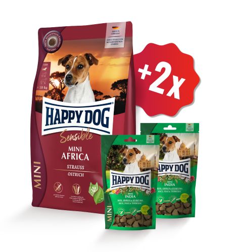 AKCE Mini Africa 4 kg + 2 x Soft Snack 100 g 