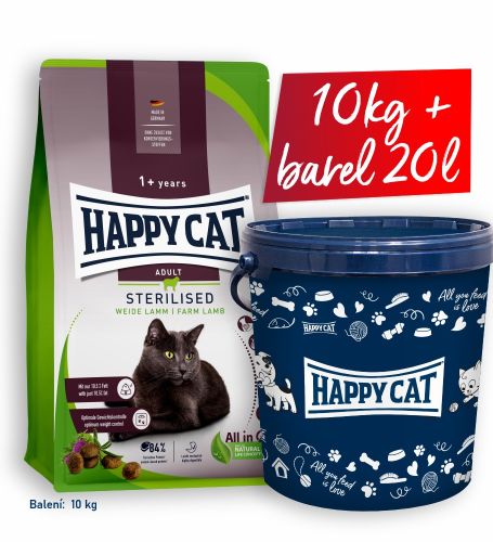 AKCIA HC Sterilised Weide-Lamm 10kg + malý barel 20l (SK)