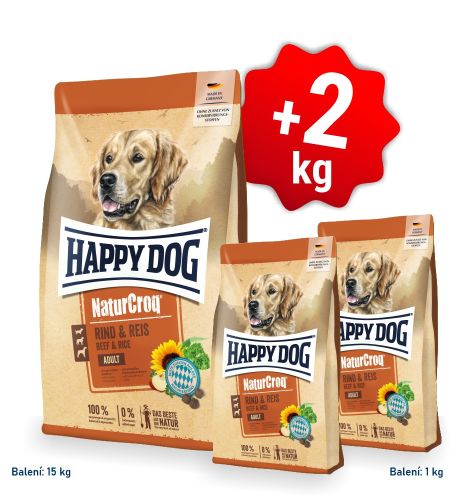 Akce NaturCroq RIND & REIS 15 kg + 2 kg 