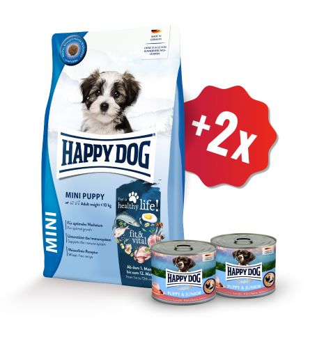AKCE Mini Puppy 4 kg + 2x Puppy Lachs 200 g  (SK)