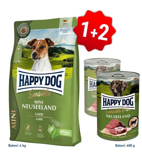 Akcia Mini Neuseeland 4kg  + 2x konzerva Lamm Pur 400g SK 