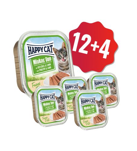AKCIA HC Minkas Duo Paté Hydina & Jahňacie 100g 12+4 SK