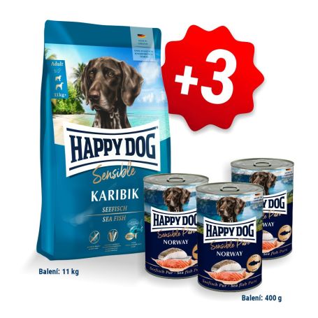 AKCIA HD Sensible Karibik 11kg + 3x Konzerva Lachs Pur  (Norway) 400g 