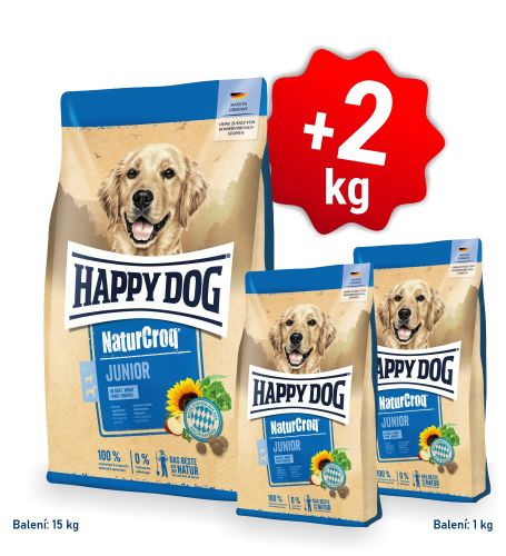 AKCE NaturCroq Junior 15 kg + 2 kg 