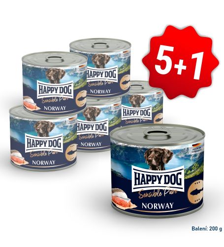 AKCIA Konzerva Sensible pure Norway - losos 200 g 5+1