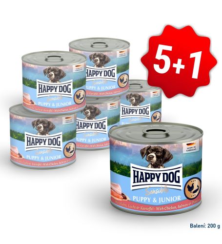AKCIA Sensible Puppy & Junior - Huhn, Lachs - losos 200 g 5+1