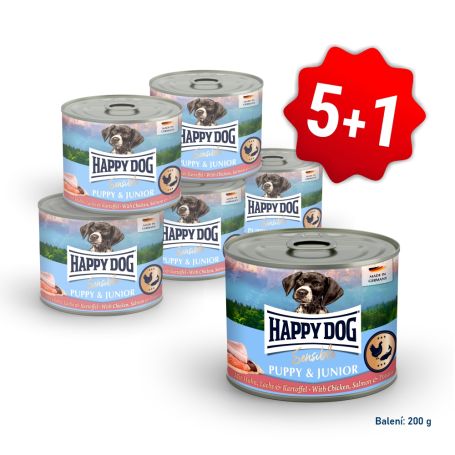 AKCIA Sensible Puppy & Junior - Huhn, Lachs - losos 200 g 5+1
