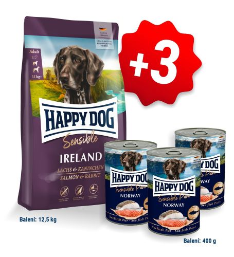 AKCIA HD Sensible Ireland 12,5kg + 3x Konzerva Lachs Pur  (Norway) 400g 