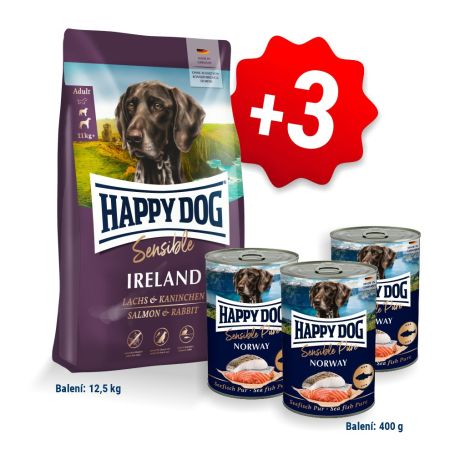 AKCIA HD Sensible Ireland 12,5kg + 3x Konzerva Lachs Pur  (Norway) 400g 