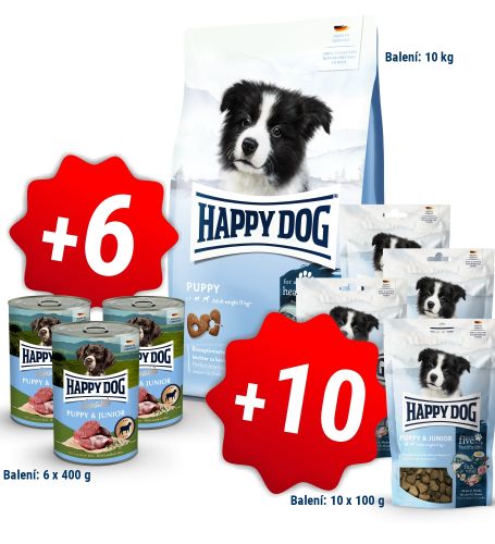 AKCIA fit & vital Puppy 10 kg + 6 konzerv 400g a 10x pamlsek