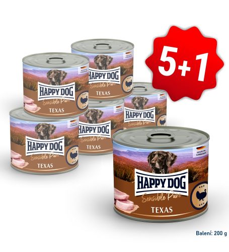 AKCE Konzerva Sensible pure Texas - krůtí 200 g 5+1