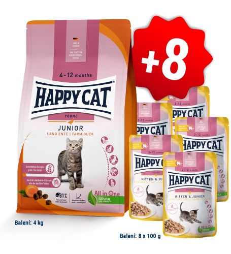 AKCIA Junior Land Geflügel 4 kg + 8 kapsiček