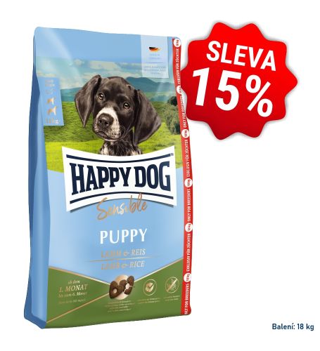 AKCIA Sensible Puppy Lamb & Rice 18 kg  so zľavou 15% (SK)