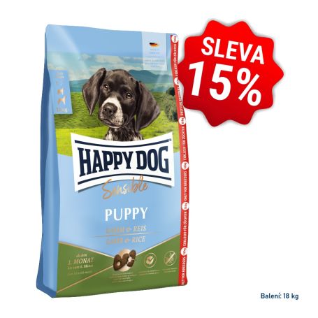 AKCIA Sensible Puppy Lamb & Rice 18 kg  so zľavou 15% (SK)