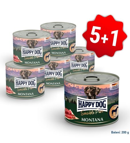AKCE Konzerva Sensible pure Montana - koňská 200 g 5+1
