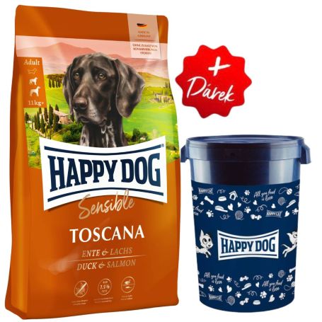 Akce Sensible Toscana 12,5 kg + Barel na krmivo Happy Dog velký 43 l