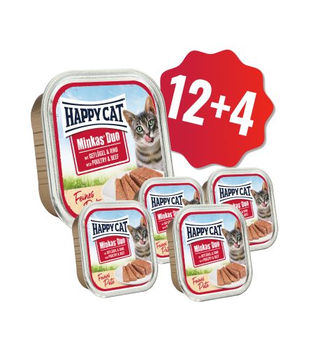 AKCIA HC Minkas Duo Paté Hydina & Hovädzie 100g 12+4 SK