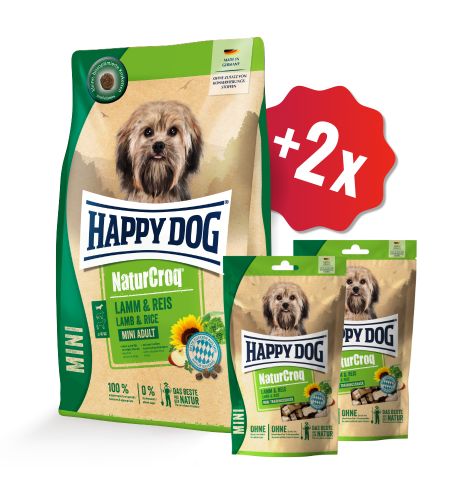 AKCE NaturCroq Mini Lamm & Reis 4 kg + 2 x Soft Snack 100 g  