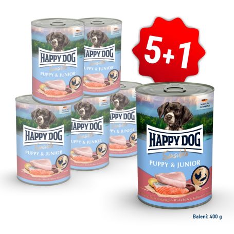 AKCE Sensible Puppy & Junior - Huhn, Lachs - losos 400 g 5+1