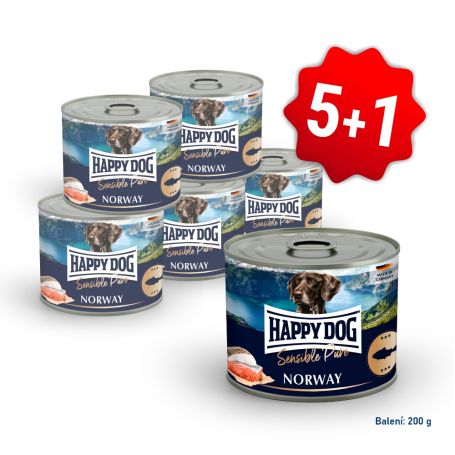AKCE Konzerva Sensible pure Norway - losos 200 g 5+1