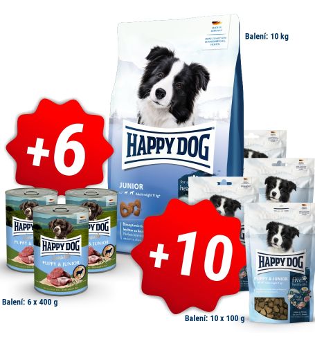 AKCIA fit & vital Junior 10 kg + 6 konzerv 400g a 10x pamlsek 