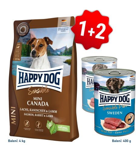 Akcia Mini Canada 4kg  + 2x konzerva Wild Pur 400g   SK