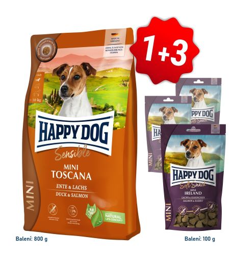 Akcia Mini Toscana 800g + 3x Soft Snack Mini Ireland 100g SK