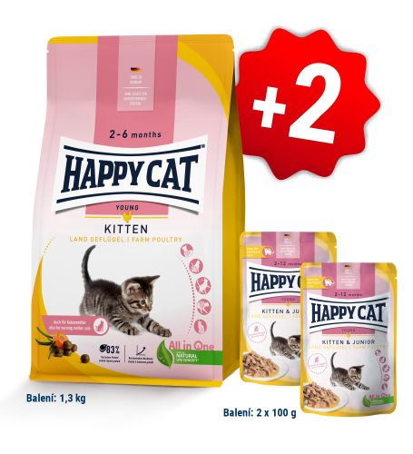 AKCIA Kitten Land Geflügel 1,3 kg + 2 kapsičky