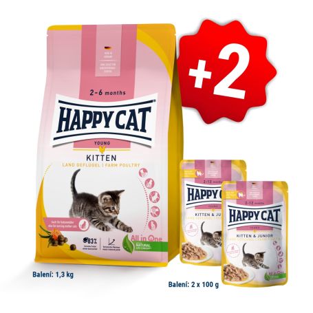 AKCIA Kitten Land Geflügel 1,3 kg + 2 kapsičky