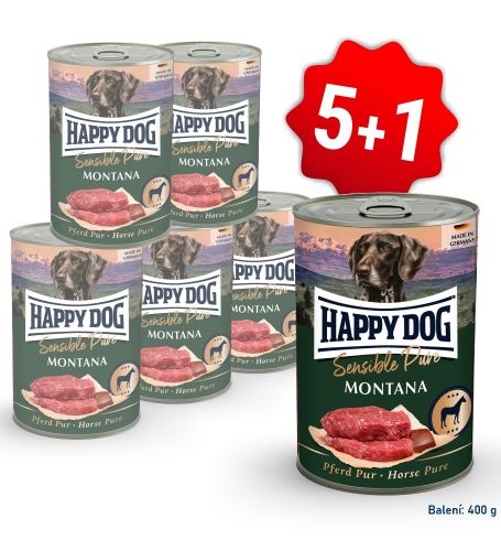 AKCIA Konzerva Sensible pure Montana - konská 400 g 5+1 