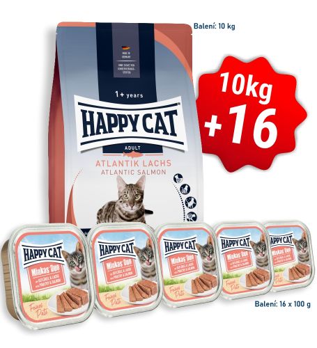 AKCE HC Culinary Adult Atlantic-Lachs/Losos 10 kg + 16x Minkas Duo Paté - Drůbež & Losos 100 g