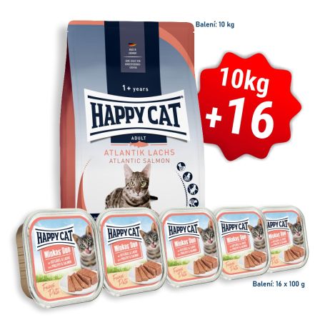 AKCE HC Culinary Adult Atlantic-Lachs/Losos 10 kg + 16x Minkas Duo Paté - Drůbež & Losos 100 g