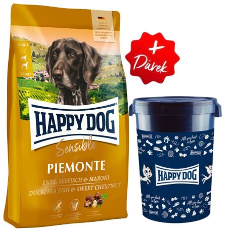 Akce Sensible Piemonte 10 kg + Barel na krmivo Happy Dog velký 43 l