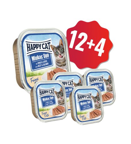 AKCIA HC Minkas Duo Paté Hovädzie & Losos 100g 12+4 SK 