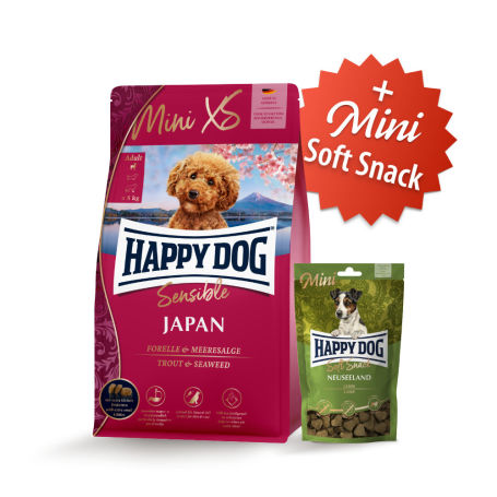 Mini XS Japan 1,3 kg + Soft Snack Mini Neuseeland 100 g